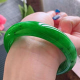 Zheru Natural Burmese Emerald Green 54-64mm Bracelet Princess Jewelry