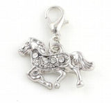 20PCS/lot 24x15mm Rhinestones Horse Pendant Charms DIY Accessory