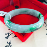 Zheru Jewelry Natural Jadeite Bracelet 54-62mm Two-Color Female Gift
