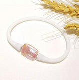 Pearl Jewelry Lavender Baroque Pearl Silicone Bracelet Water Proof