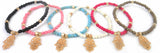 Square Beads Bracelet with Fatima's Hand Charm