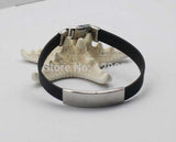Stainless Steel Silica Gel Bracelet Bangle Men Blank Pendant Bracelet