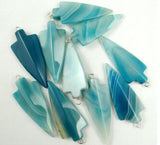Turquoise Quartz Crystal Opal Stripe Stone Pendant