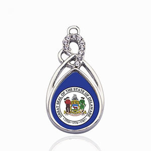 Delaware Flag Circle Charm DIY Necklace&Bracelet Jewelry Making