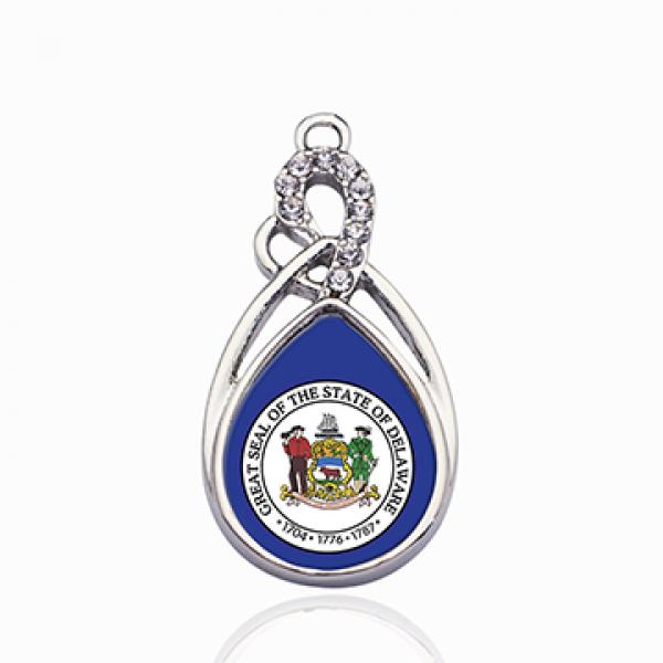 Delaware Flag Circle Charm DIY Necklace&Bracelet Jewelry Making