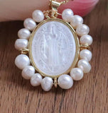 Natural Sacred Heart Mother of Pearl Shell Pendant 24x29mm