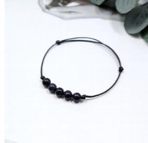Starry Sky Sandstone Bracelet - Hand-Woven Crystal Thin Hand Rope Anklet