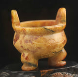 Old Natural Jade Carved Dragon Statue Bottle