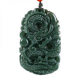 Hand-Carved Qing Jades Dragon Necklace Pendant