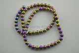 6mm Purple Hematite Round Spacer Beads