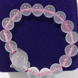 Pink Yellow Crystal Bracelet 12mm Beads Fox Hand String Lucky Gift Jewelry
