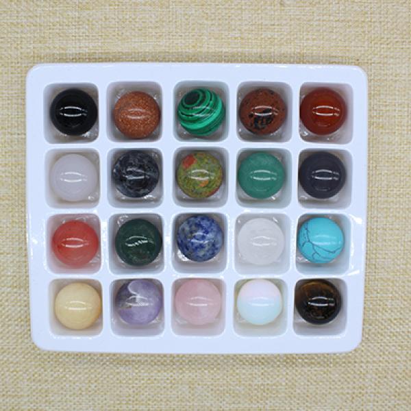 20mm Stone Beads for Jewelry, 20 Pieces