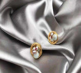 Handwoven 14k Natural Pearl Amethyst Jade Earrings