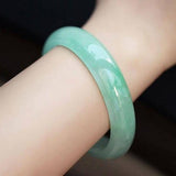 Zheru Jewelry Natural Burmese Emerald 54-64mm Bracelet