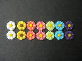 300pcs Resin Daisy Cabochons - Pastel & Bold Tropical Colors Mix - 8mm-26mm