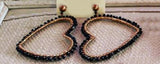 Hand-made Heart Pendant Earrings Crystal Woven Charm Jewelry
