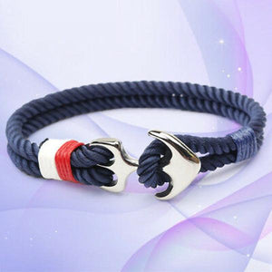 Sea Nautical Rope Bracelet with Boat Anchor Hook Pendant