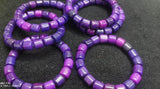 Violet Purple Cherry Red Jade Stretch Bracelet 7.5inch