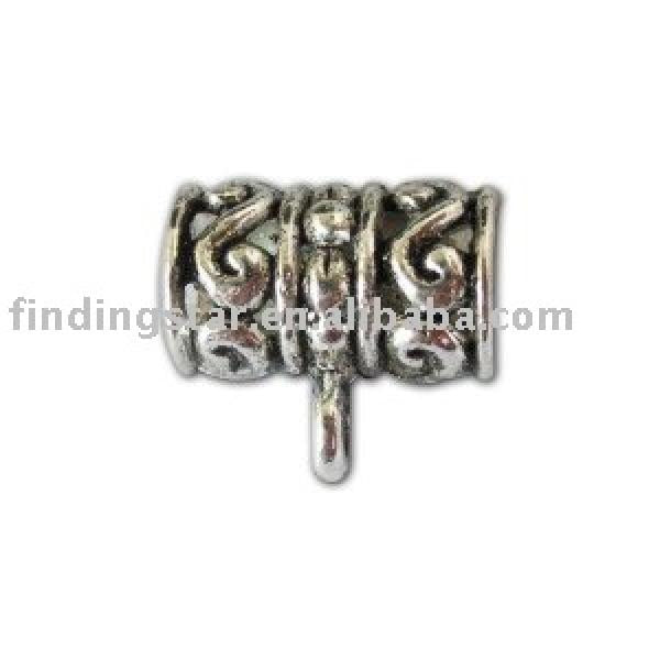 300pcs Tibetan Silver Floral Barrel Bail Findings