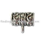 300pcs Tibetan Silver Floral Barrel Bail Findings