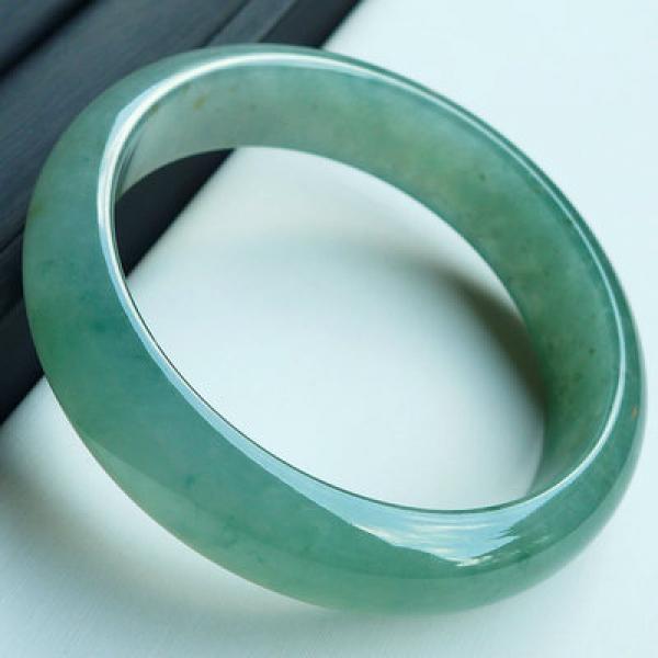 Natural Burmese Jadeite Light Green Bangle 54-62mm Princess Jewelry