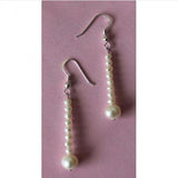 Freshwater Pearl Long Dangle Earrings 3-7mm S925 Sterling Silver Hook