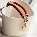 Red Rope Lucky Cat Bracelet Titanium Steel Valentine Gift