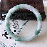 Zheru Jewelry Natural Burmese Jade 54-62mm Flower Bangle