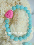 10mm Howlite Bead Buddha Head Rhinestone Bracelet