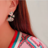 ZirconGreen Butterfly Earrings Silver Needle Baroque Retro Earrings