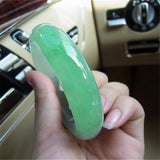 Certified Natural Burmese Jade Light Green Two-Color 54-64mm Bracelet
