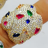 Baguette Zircon CZ Crystal Wedding Ring for Women