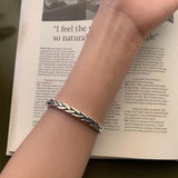 925 Sterling Silver Cross Bangle Gift for Her
