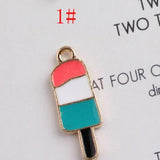 10pcs Ice Cream Charms Enamels Popsicle Pendant DIY Jewelry Making Kit