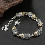 S925 Vintage Money Women's Silver Chain - Men's National Style Bracelet