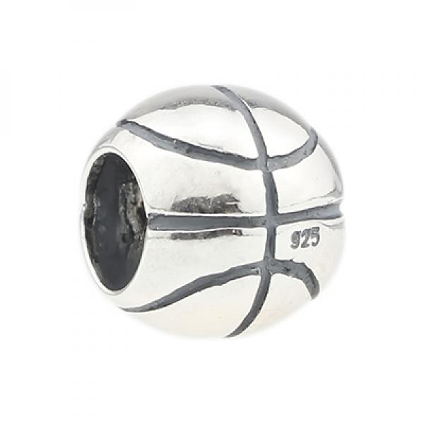925 Sterling Silver Baseball Charm Bead for Bracelet