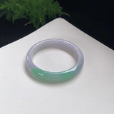 Zheru Jewelry Natural Burmese Emerald Green Two-Tone 54-64mm Bracelet