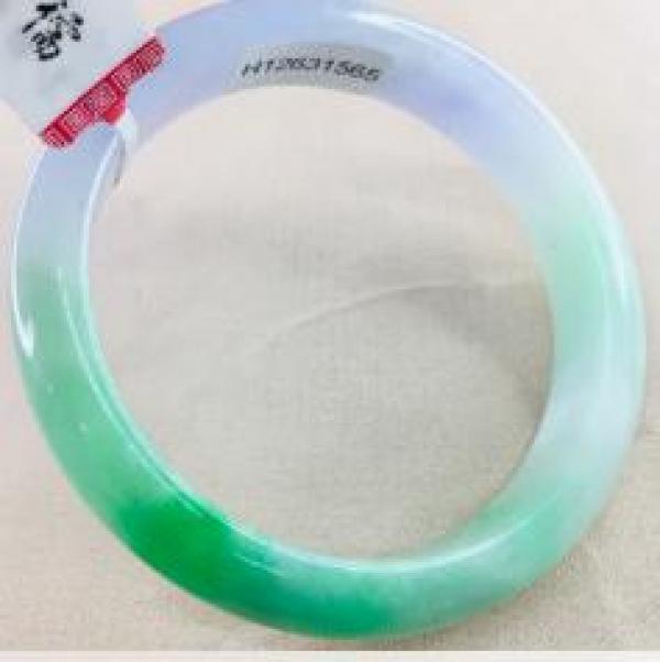 Zheru Jewelry Natural Jadeite Bracelet Light Violet Tricolor 52-61mm Female Gift