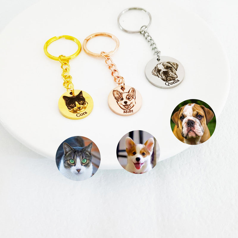 Pet Memorial Keychain - Personalized Pet Photo Keychain