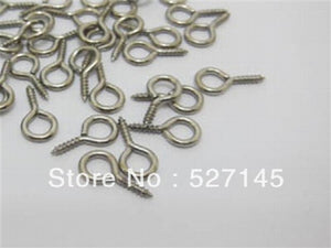 1000Pcs Nickel Plated Screw Eye Bails 12x6mm Jewelry Findings