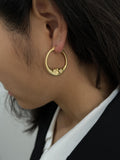 Vintage Matte Silver Crescent Moon Huggie Hoop Earrings