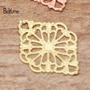 BoYuTe Metal Brass Stamping Filigree 15*20MM Flower Charms