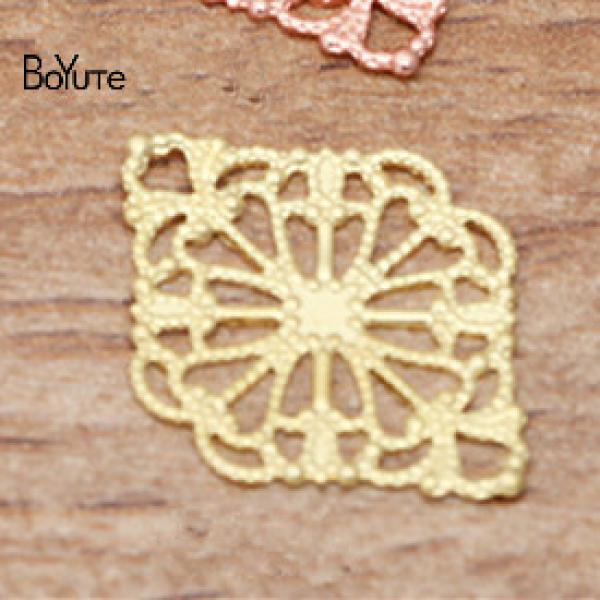 BoYuTe Metal Brass Stamping Filigree 15*20MM Flower Charms