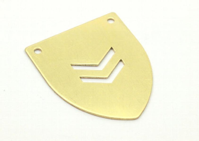 Chevron Coat of Arms Brass Stamping Blank (37x31x0.80mm)
