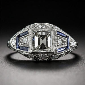 2.5ct Square CZ Band Eternity Wedding Ring 925 Silver Women's Jewelry