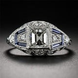 2.5ct Square CZ Band Eternity Wedding Ring 925 Silver Women's Jewelry