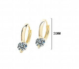 1ct D Moissanite Earrings Sterling Silver Hoop 925 Drop Girls 14k Plated