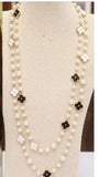 Long Pearl Necklace Multi-Layer Pendant Women Sterling Jewelry