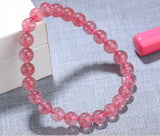 Strawberry Crystal Bracelet - Pink Crystal Hand String
