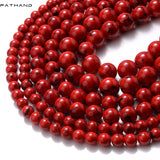 Natural Shell Howlites Turquoise Stone Beads 6/8/10mm